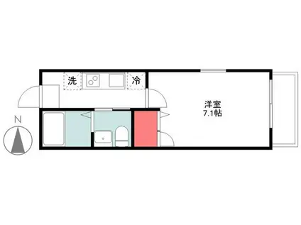 USプロスペール(1K/3階)の間取り写真