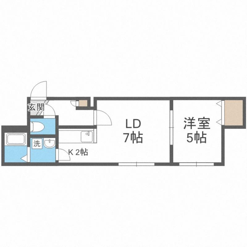 レグジー石山(1LDK/3階)の間取り写真