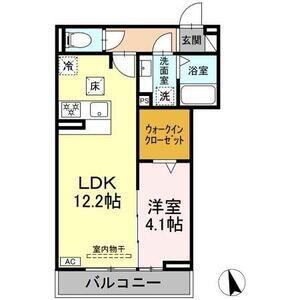 セレスティア長良 イースト(1LDK/3階)の間取り写真
