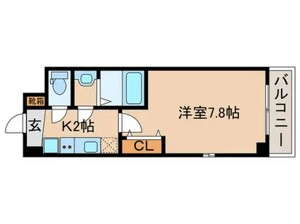 フィアスコート梅小路(1K/3階)の間取り写真