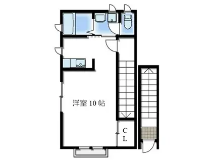 メゾンドプロバンスII(ワンルーム/2階)の間取り写真