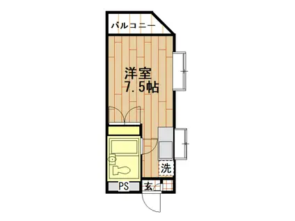 シャトーラトゥ―ル(ワンルーム/2階)の間取り写真