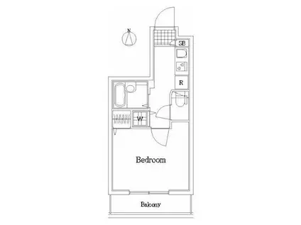 レジオスヒルズ御殿山(1K/1階)の間取り写真