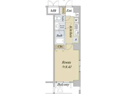 メイクスデザイン茅場町(1K/6階)の間取り写真