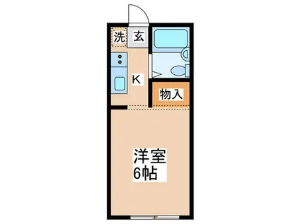 オークハイツ(1K/2階)の間取り写真