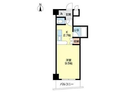 αNEXT北15条(ワンルーム/11階)の間取り写真