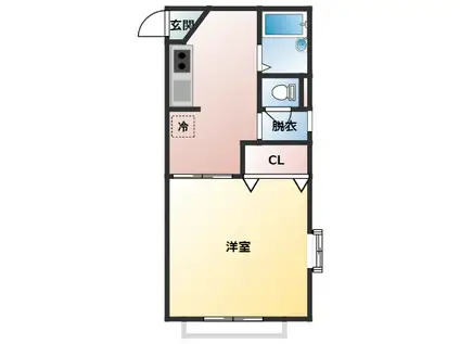 ピアシャンテ(1K/1階)の間取り写真