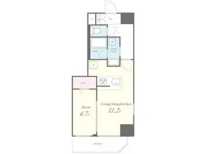 ラ グラシア四谷(1LDK/4階)の間取り写真