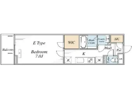 リブリ西横浜II(1K/2階)の間取り写真