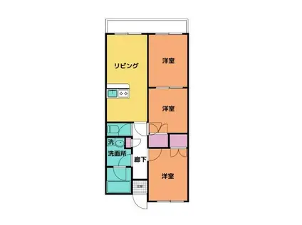 ニューセンチュリーマンションB(3DK/2階)の間取り写真