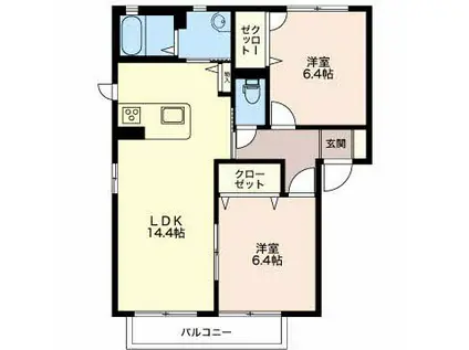 MASTTOWN島内(2LDK/2階)の間取り写真