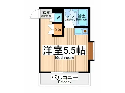 ケーティー鹿沼台(ワンルーム/3階)の間取り写真