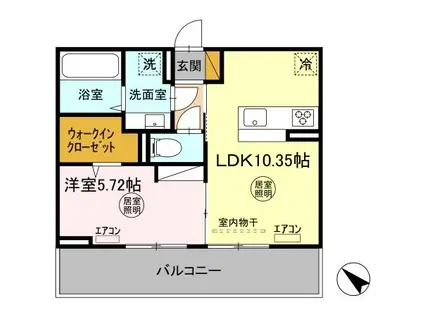 SORA(1LDK/2階)の間取り写真