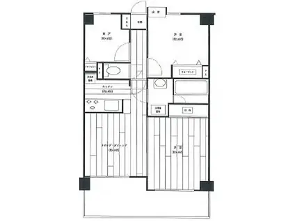 エクメーネ西新井西公園弐番館(3LDK/1階)の間取り写真