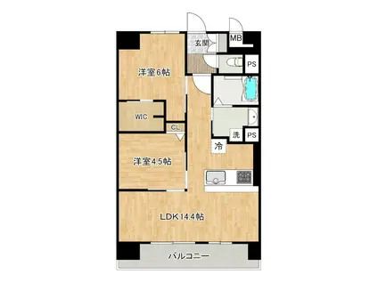 フローリィ279(2LDK/10階)の間取り写真