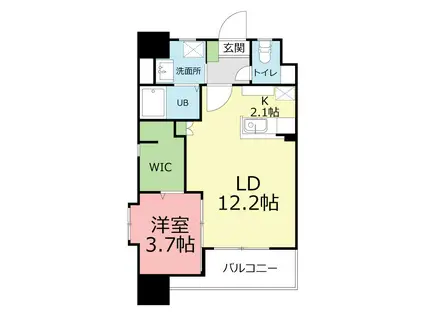 サンシティ博多(1LDK/10階)の間取り写真