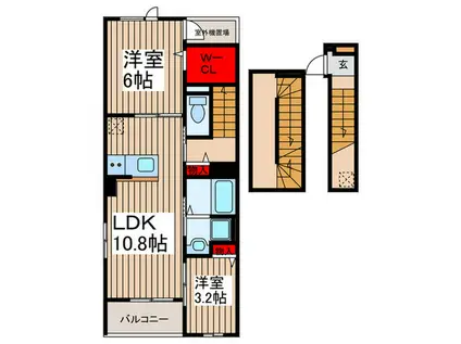 ルリアン(2LDK/3階)の間取り写真