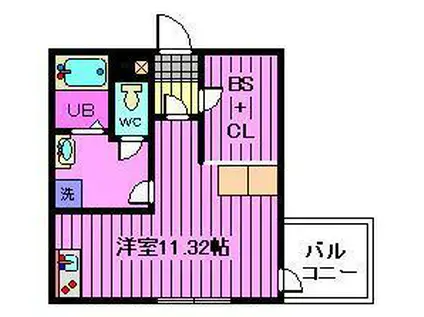IXO上木崎(ワンルーム/1階)の間取り写真