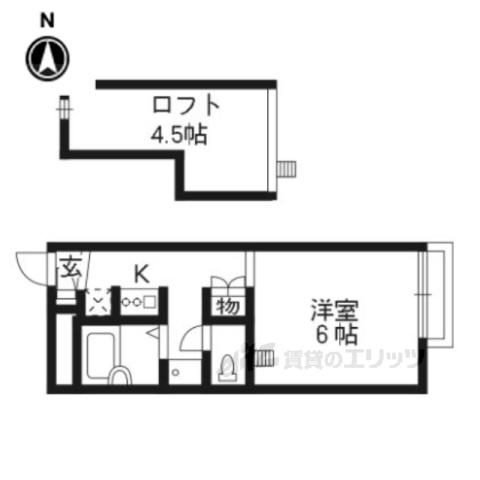 レオパレスたちばな(1K/2階)の間取り写真