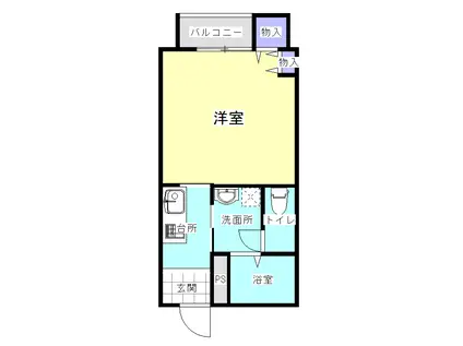 ディマンド東原(ワンルーム/3階)の間取り写真