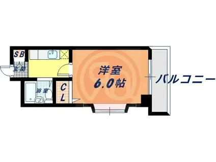 アパルト四天王寺II(1K/2階)の間取り写真