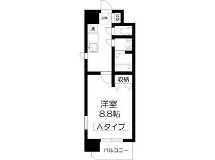 アーバンフラッツ長町(1K/7階)の間取り写真