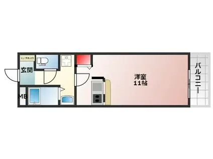 イズミ82(ワンルーム/8階)の間取り写真