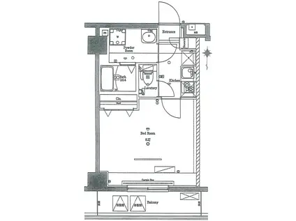 AZEST SUMIDA(1K/4階)の間取り写真