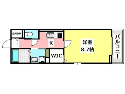 プレジェーネ一津屋(1K/2階)の間取り写真