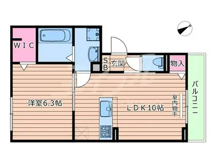 グリーンスコープD-ROOMII(1LDK/3階)の間取り写真