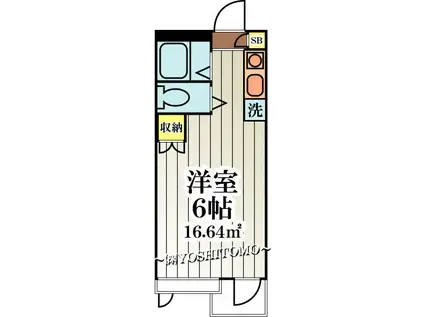 パークアベニュー国分寺8TH(ワンルーム/1階)の間取り写真