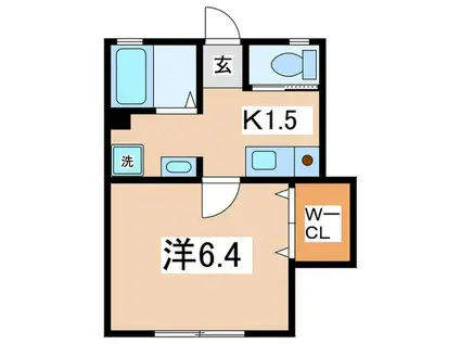 FELICE中町(1K/1階)の間取り写真