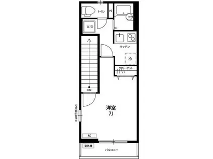 リブリ・カーサ品川南(1K/2階)の間取り写真
