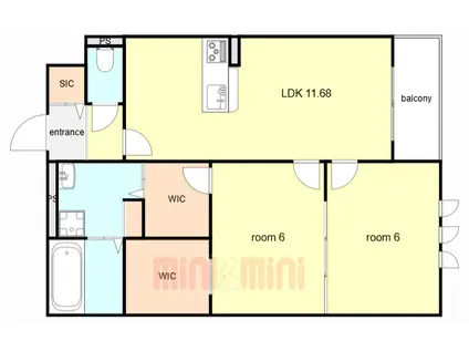 アイメゾン ドゥ シトラス(2LDK/1階)の間取り写真