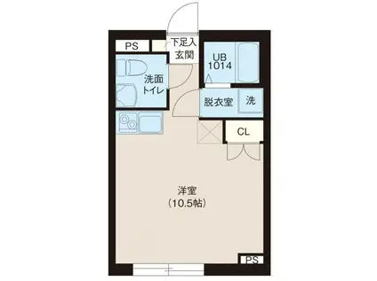 レピュア池袋本町レジデンス(ワンルーム/4階)の間取り写真