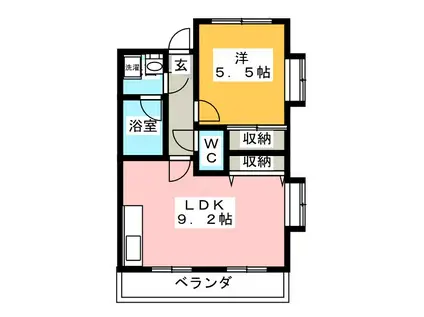 フォンテーヌICHIKAWA(1LDK/1階)の間取り写真