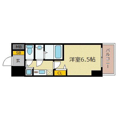 エス・キュート京町堀(1K/10階)の間取り写真