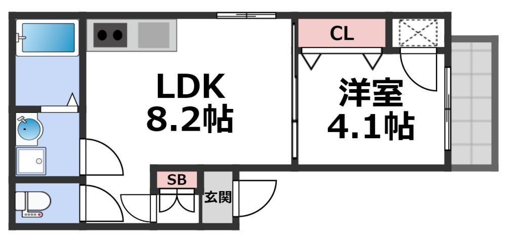 M MIRAI林寺(1LDK/3階)の間取り写真