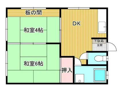 山木アパート(2DK/1階)の間取り写真