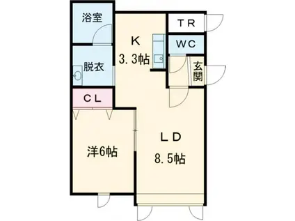 ブルームII(1LDK/2階)の間取り写真