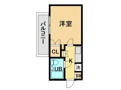 ユースピア本厚木(1K/3階)の間取り写真