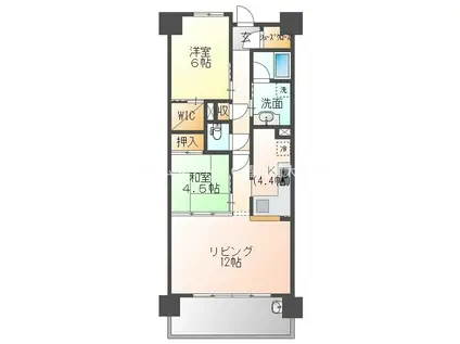 ポレスター豊川公園(2LDK/8階)の間取り写真