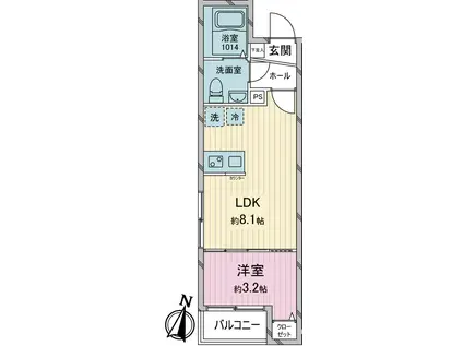 LUXIS久米川(1LDK/2階)の間取り写真