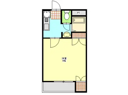 サンビレッジ青江(1K/4階)の間取り写真