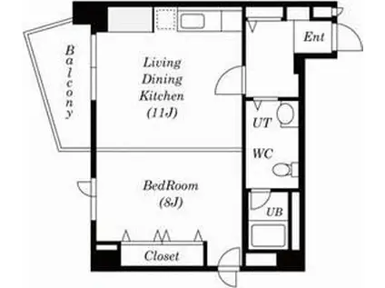 アピレ21(1LDK/8階)の間取り写真