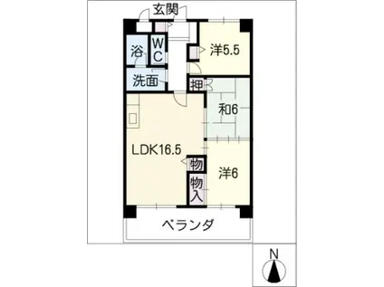 ユニーブル原央(3LDK/5階)の間取り写真