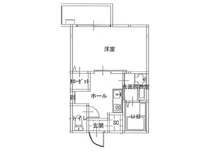 ブラン霞(1K/2階)の間取り写真