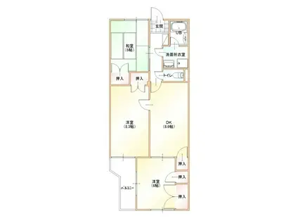 ヴェルコープ小田切(3DK/2階)の間取り写真