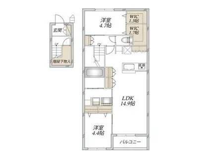 LE NOIR(2LDK/2階)の間取り写真