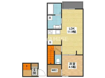 ボナールTARAMI(1LDK/1階)の間取り写真